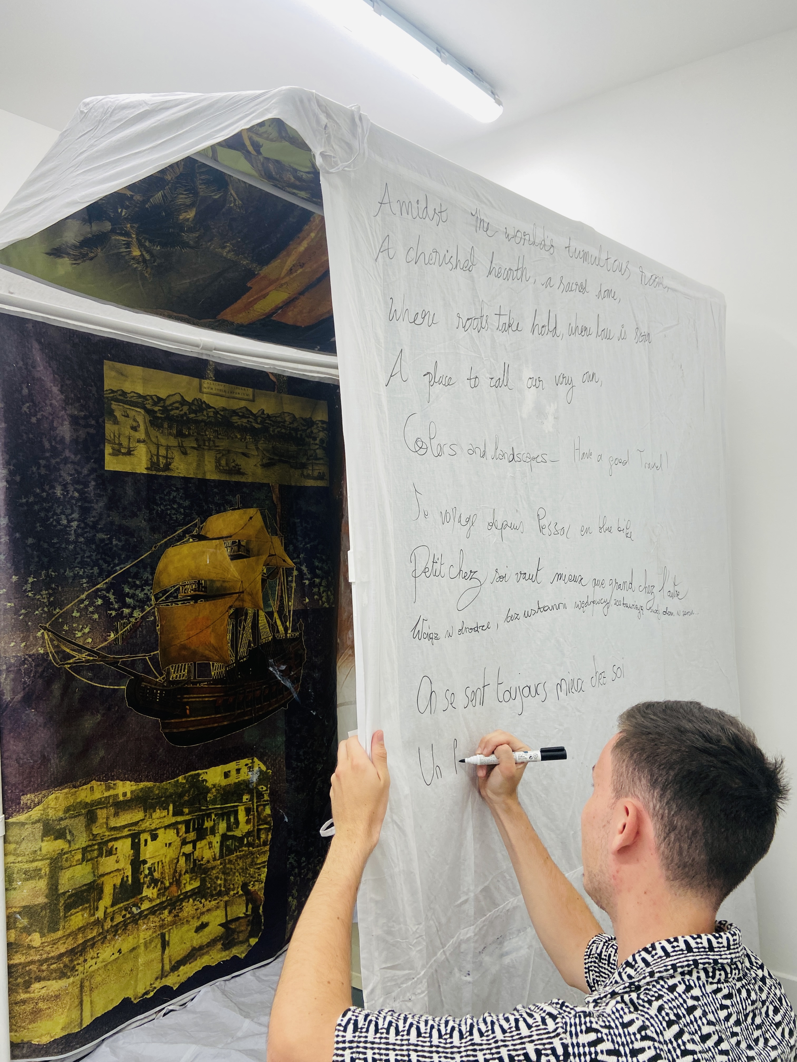 VIA, travelling artworks by Midhun Gopi, The Full gallery, L'Agence en Residence, Bordeaux